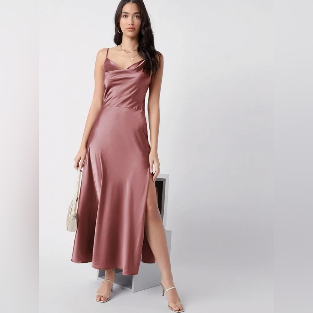 SHEIN Dusty Rose Cami Satin Dress
